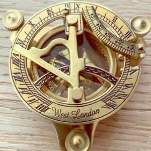 Collectible solid brass Sundial compass